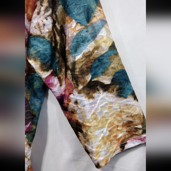 NWOT Alfred Dunner Floral Watercolor Shirttail Hem Top Women's XL Multicolor - Picture 4 of 10